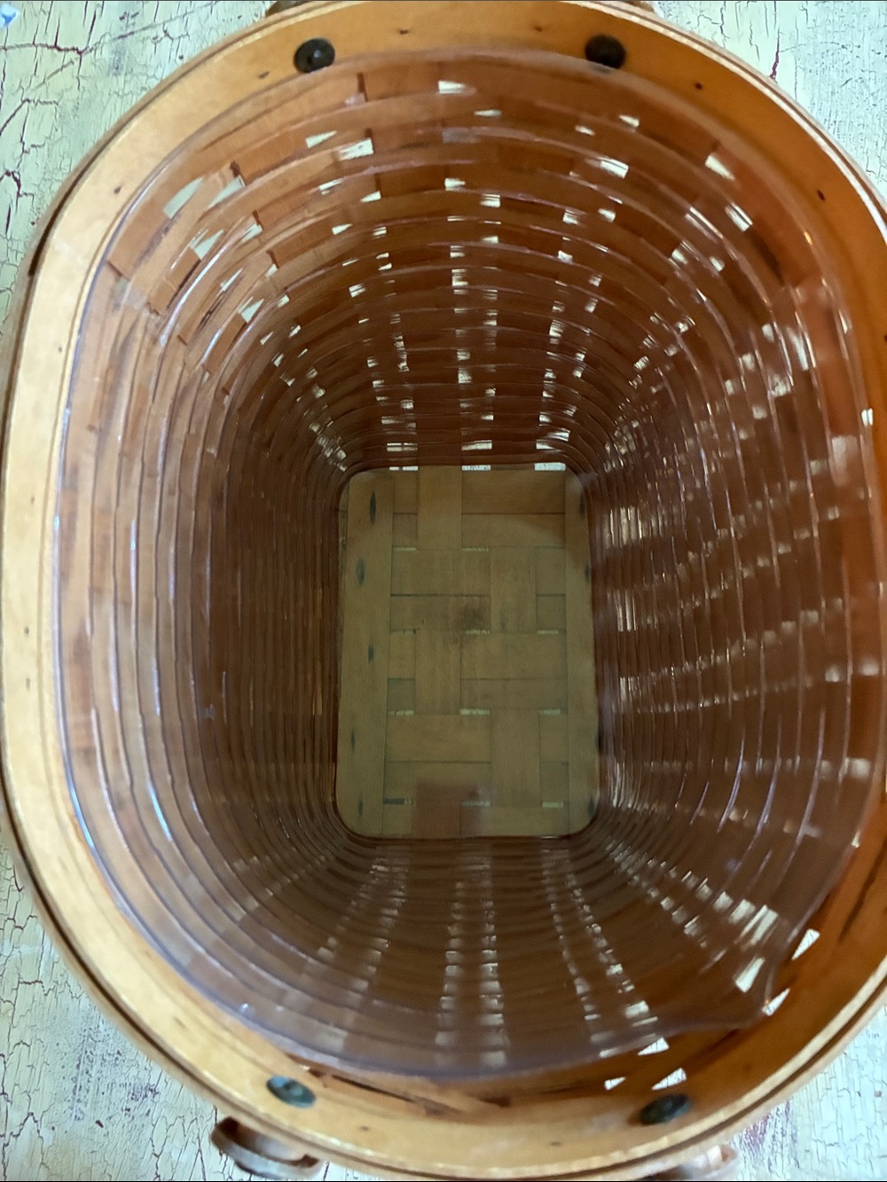 Longaberger Natural Tan Woven Basket Vintage retired - Picture 9 of 12